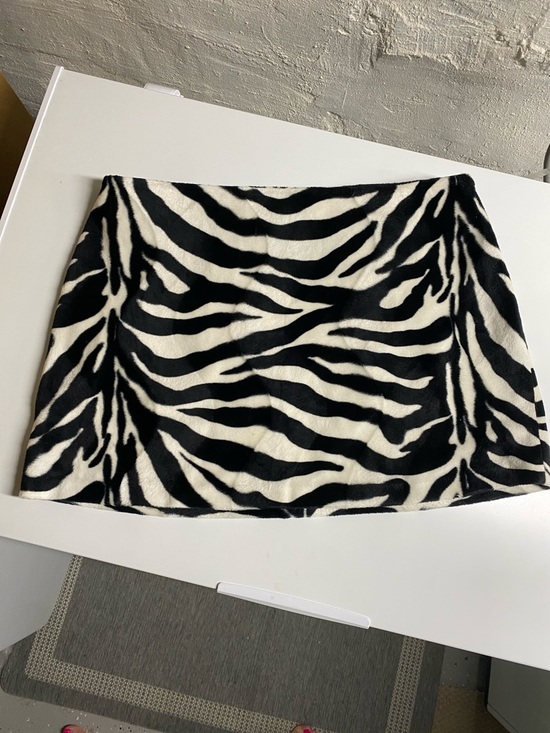 Express Dresses & Skirts - Vintage Express - French Zebra-Print Mini Skirt in Black & White